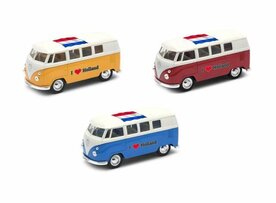 HOLL51002  T1 Busje volkswagen I  love holland small  4 ass 1:64