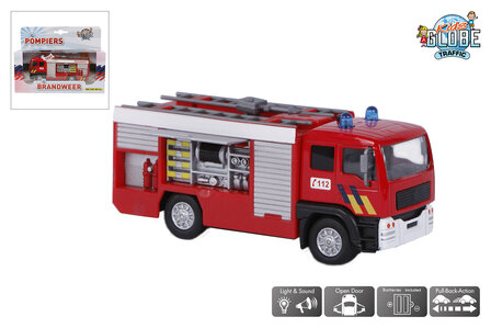 510179  Kids Globe Brandweer tankauto BE die cast licht geluid pb 13cm