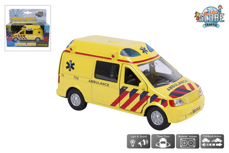 510643  Kids Globe Ambulance NL die cast pb met licht en geluid 13cm