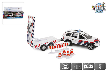 510633  Kids Globe politie Volvo XC90 met pijlwagen NL die cast pb met licht 29cm