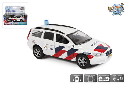 510628  Kids Globe politie Volvo V70 NL die cast pb licht geluid 12cm