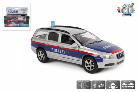 510243  Kids Globe politie Volvo V70 AT die cast pb licht geluid 12cm