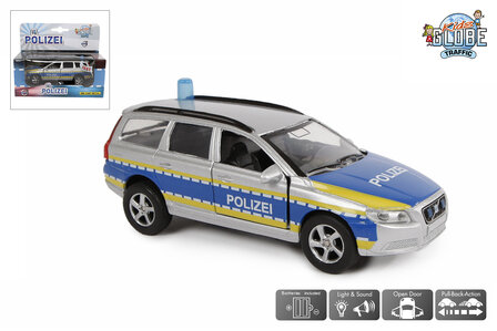 510242  Kids Globe politie Volvo V70 DE die cast pb licht geluid 12cm