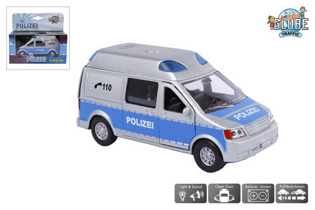 510656  Kids Globe Politie DE die cast met licht geluid 13cm