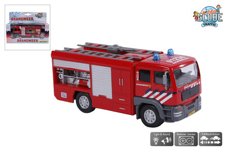 510657  Kids Globe brandweer tankauto NL die cast pb licht geluid 13cm