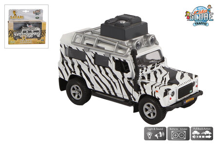 510753  Kids Globe Land Rover safari die cast licht geluid pb 14cm