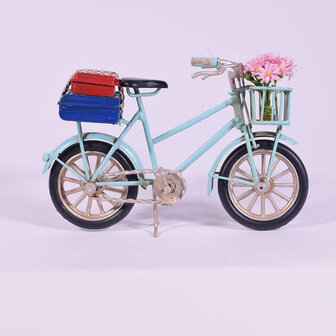 441606 fiets met bloemen 16/5/9 cm metaal