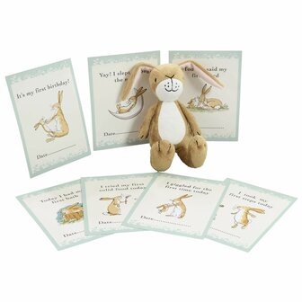 Hazeltje knuffel met wenskaarten engels in kado verpakking