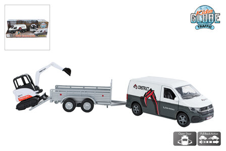 Volkswagen Transporter aannemer met mini graver