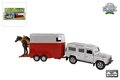 521712  Kids Globe Land Rover met paardentrailer die cast pb 26cm