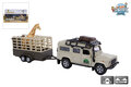 521723  Kids Globe Land Rover met giraffe-trailer die cast pb 29cm