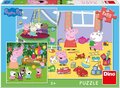 DN335356  Puzzle Peppa Pig 3 x 55 pcs Holiday